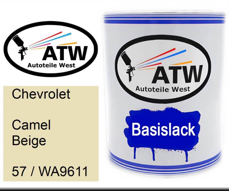 Chevrolet, Camel Beige, 57 / WA9611: 1L Lackdose, von ATW Autoteile West.